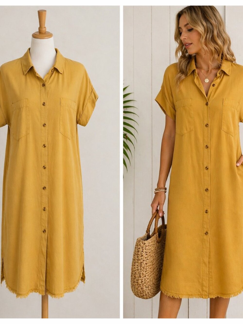 Thread & Supply Nordstrom Button Up Shirt Dress Minimalist Casual Size Small